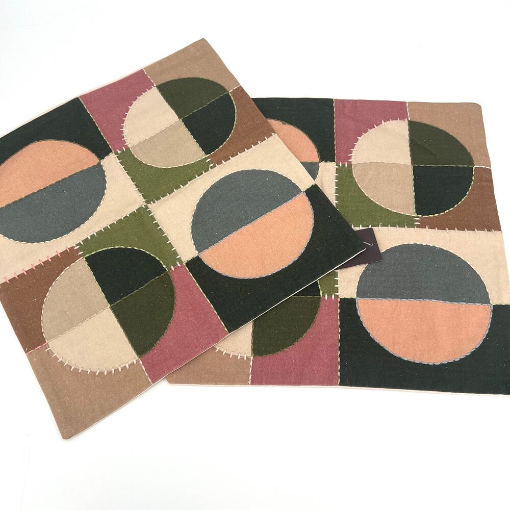 2 Justina Blakeney X Loloi Bauhaus inspired geometric woven throw pillow covers